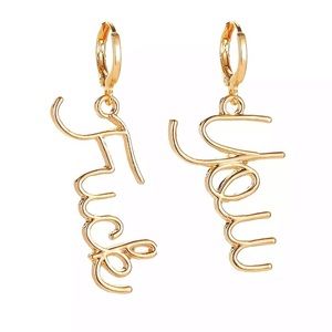 Gold Plated Fuck You Dangling Earrings